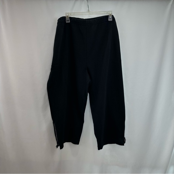 NWT Quacker Factory Black Crop Sweatpants Women’s 3X Rhinestone French Terry - Picture 2 of 11